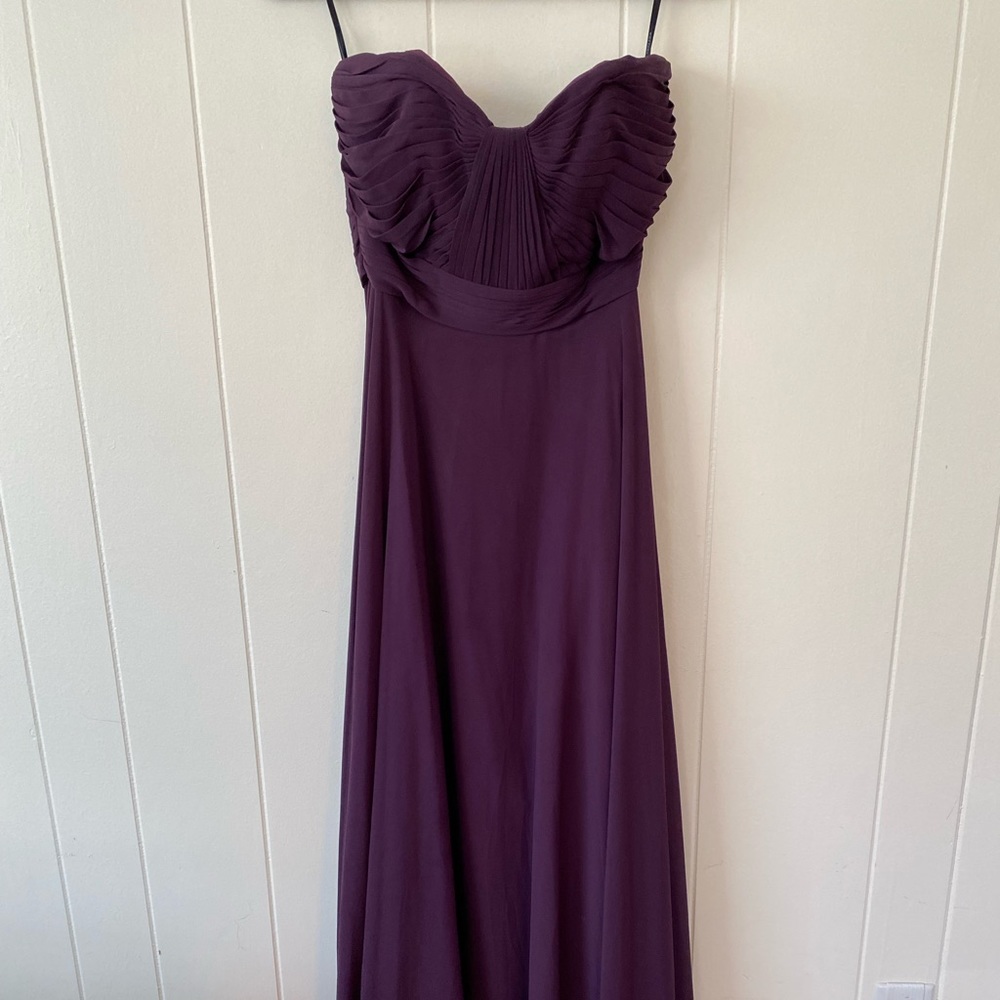 BHLDN dark purple strapless gown